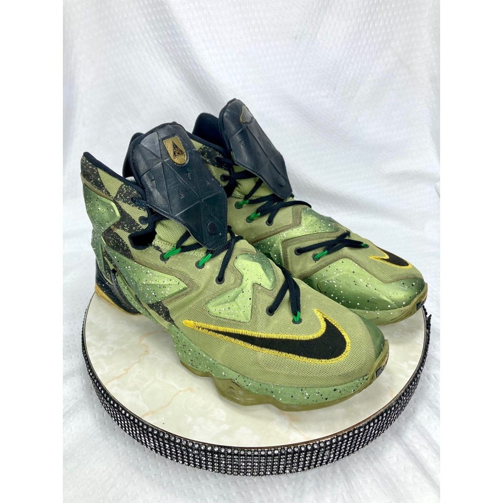Nike LeBron 13 High Top Basketball Shoes Men 14 Green Streetwear Sporty Sneakers